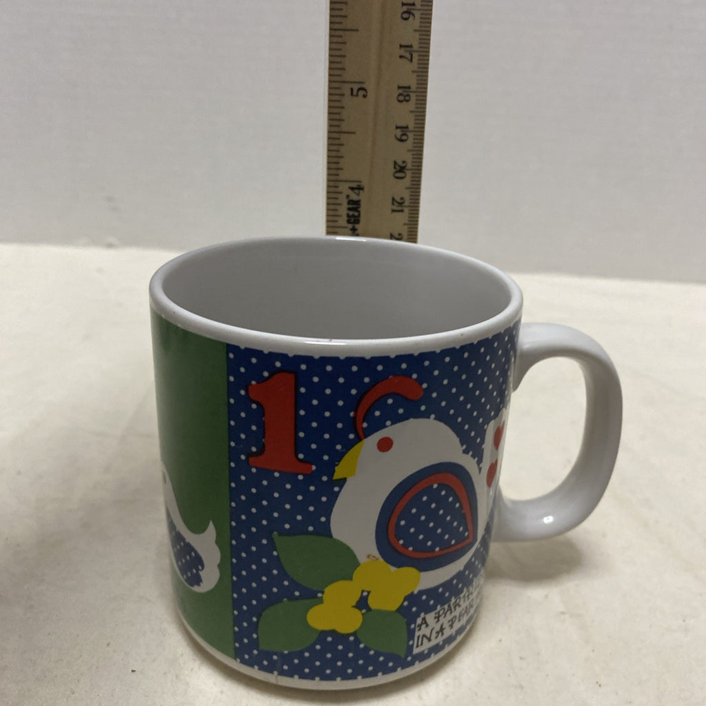 Vintage 1980'S Grant Howard 12 DAYS OF CHRISTMAS MUG 1-2-3 Coffee Cup Mug