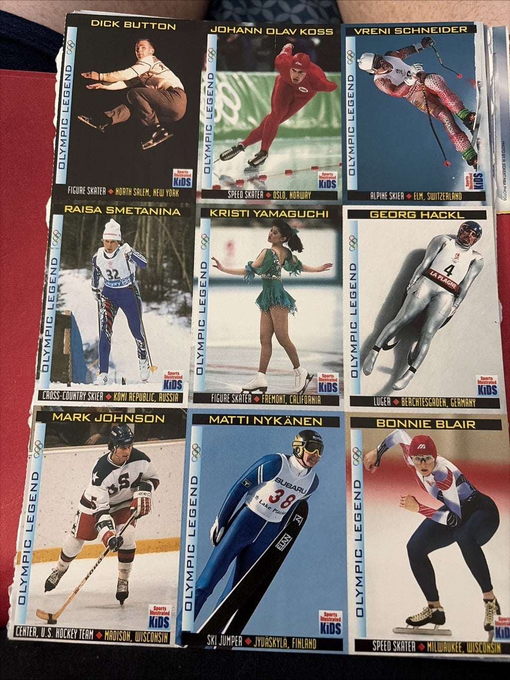 Sports Illustrated Kids 1998 02 February Uncut Card Sheet Mark Johnson