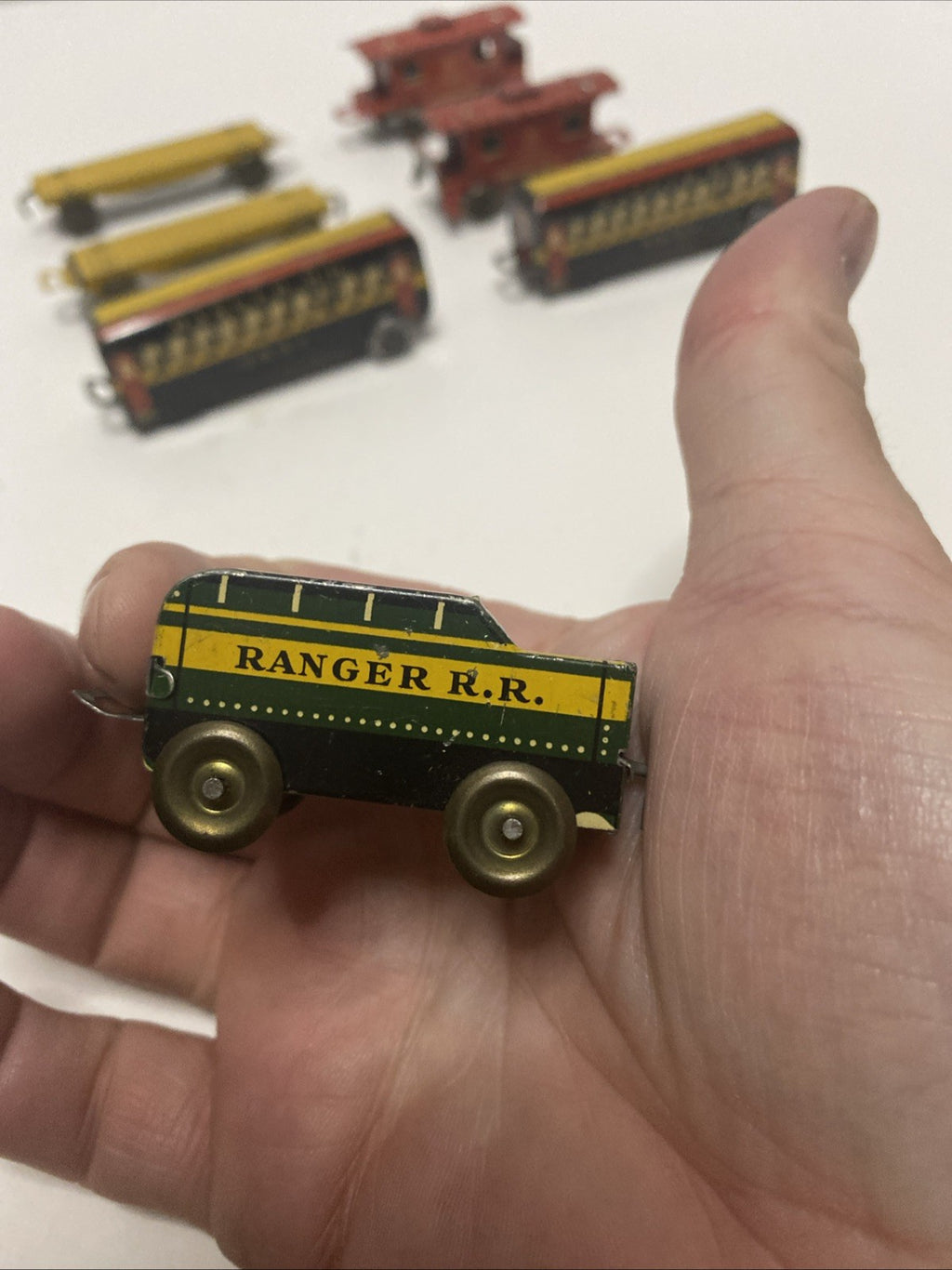 Ranger R.R. Tin Train 10 Cars  3 Engines Please See Pics