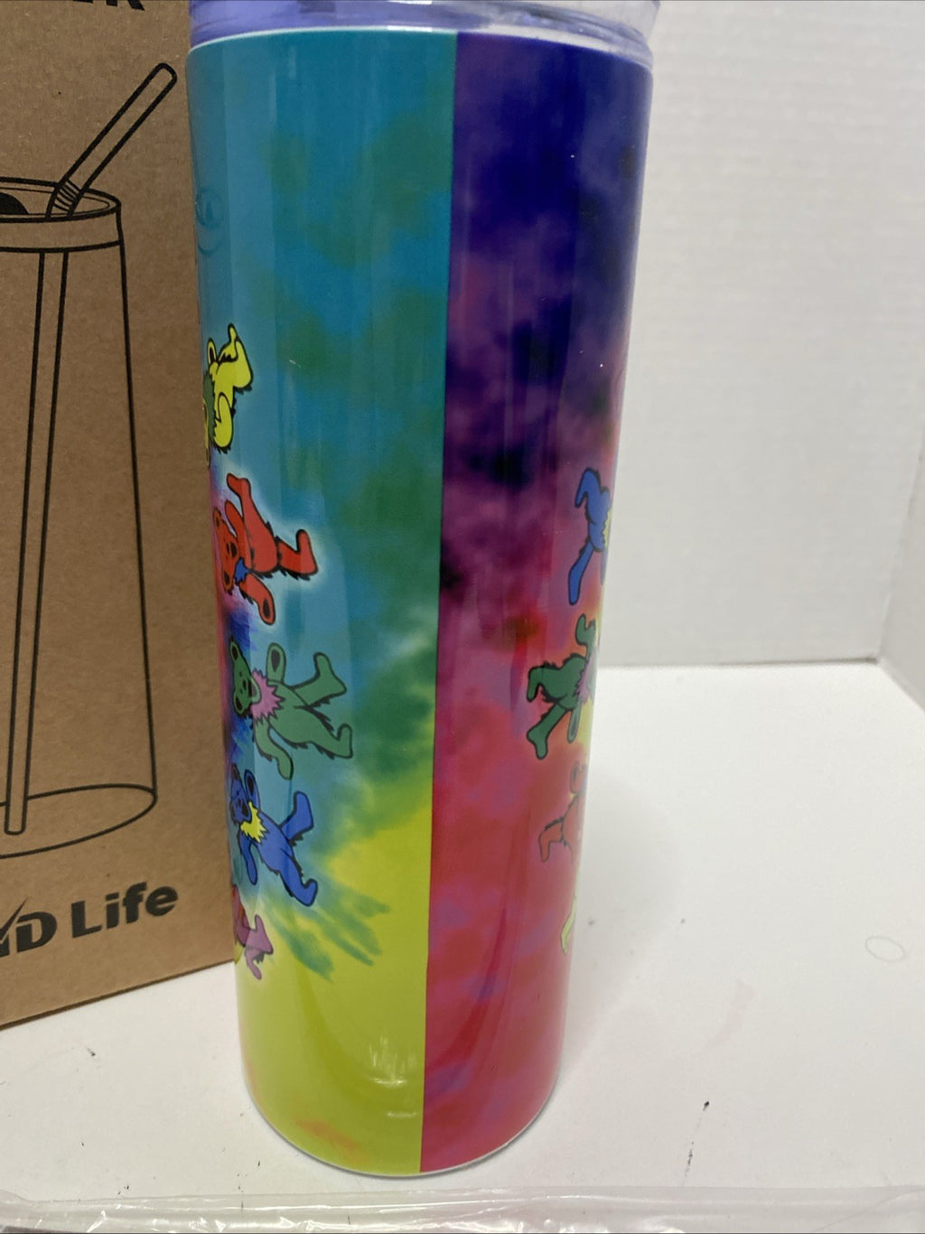 PID Life 20 Oz Sublimation Tumbler ￼ Grateful Dead metal straw