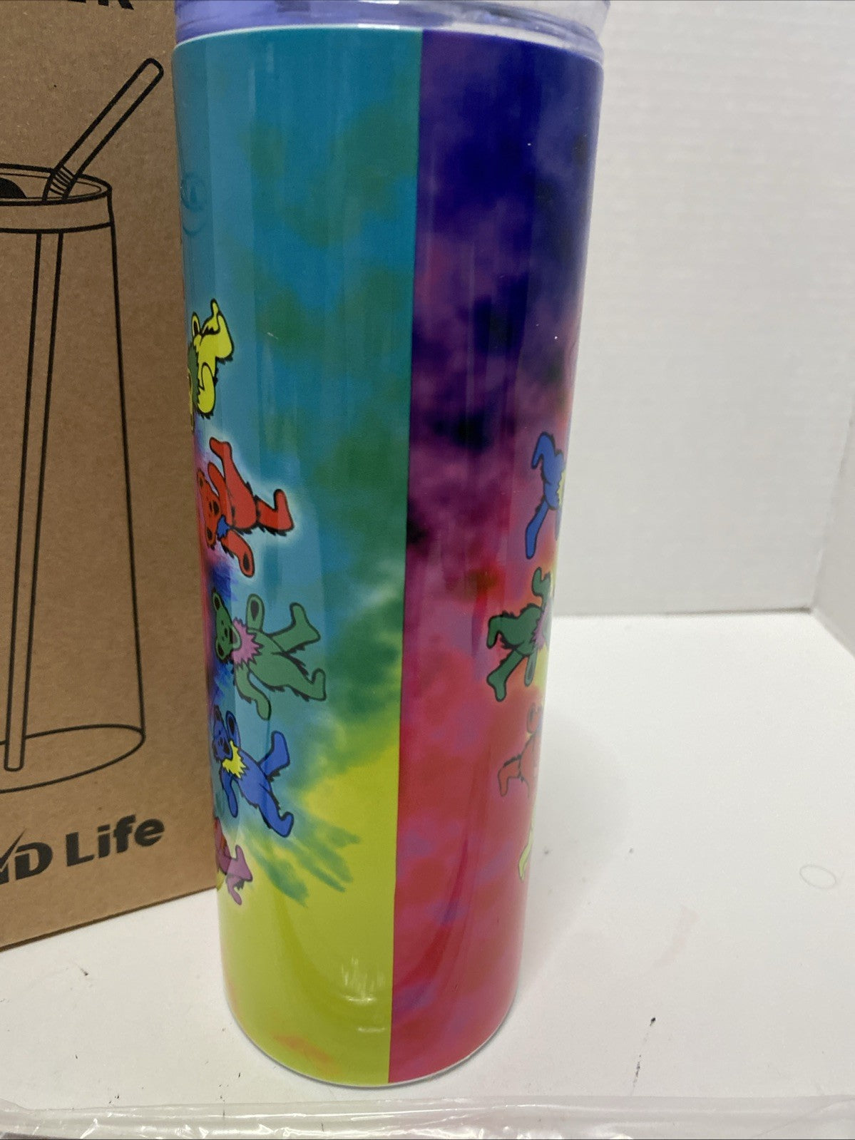 PID Life 20 Oz Sublimation Tumbler ￼ Grateful Dead metal straw