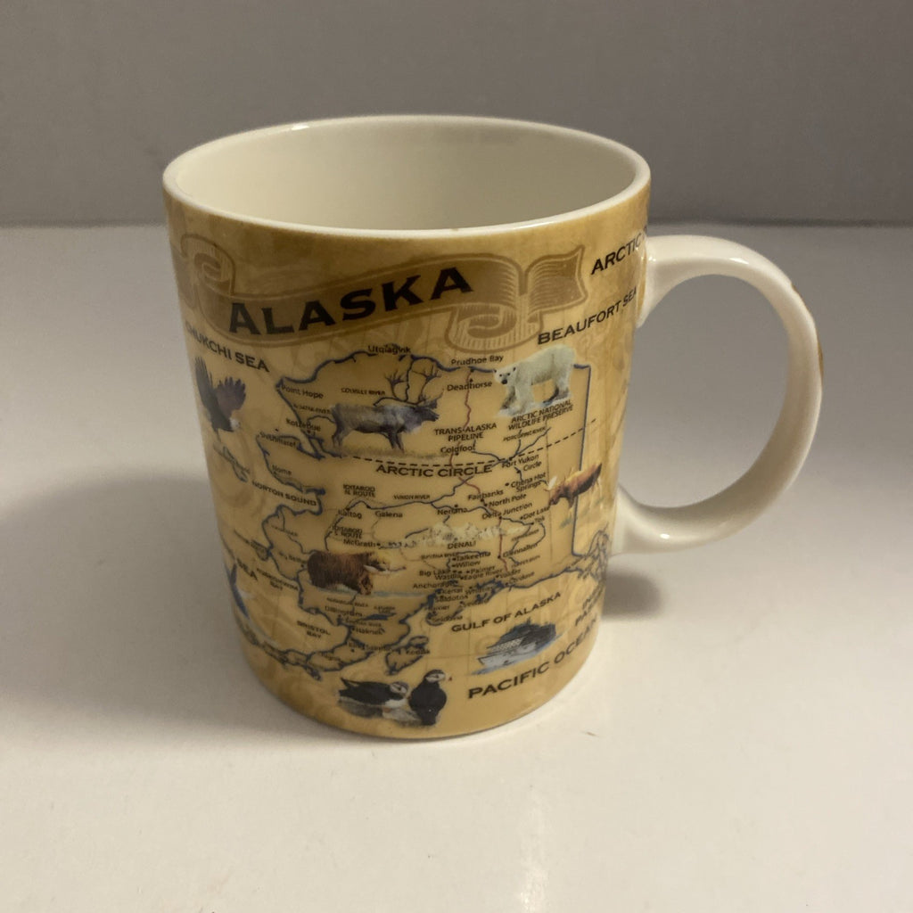 Artic Circle Enterprises Alaska Coffee Cup / Mug Map with Wildlife