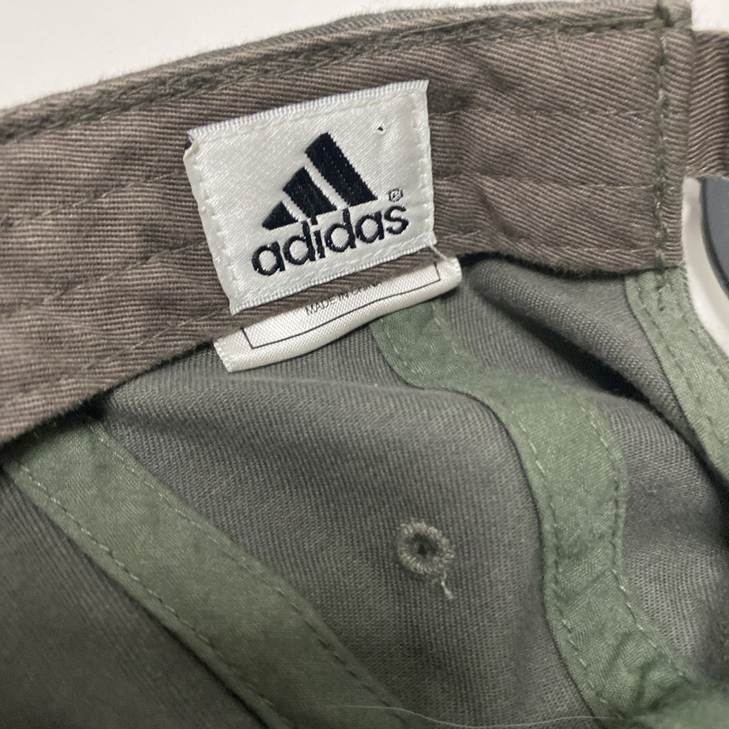 Adidas Hat Cap Strap Back Adult One Size Green White 100% Cotton Climalite Twill
