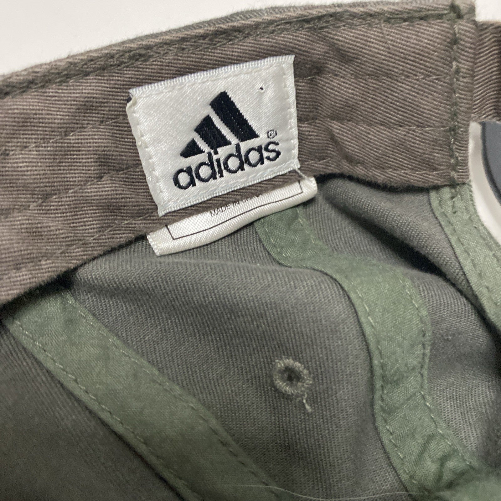 Adidas Hat Cap Strap Back Adult One Size Green White 100% Cotton Climalite Twill