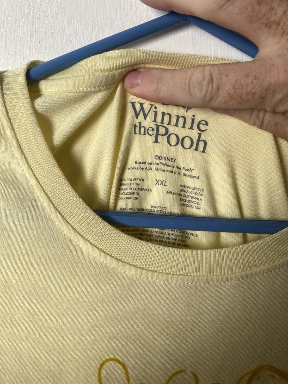 Disney Winnie The Pooh Women's Soft Short Sleeve Graphic T-Shirt - Yellow - XXL