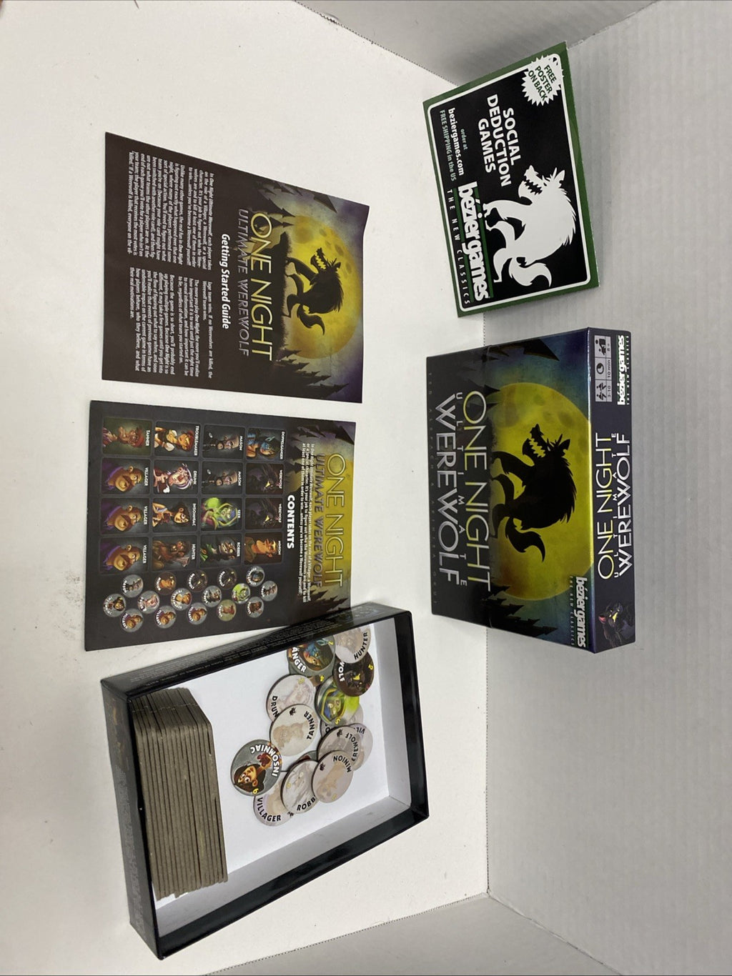 One Night Ultimate Werewolf Bezier Games Classics Tiles Tokens Roles