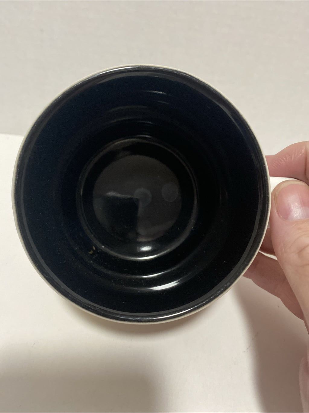 Disney Mickey Mouse Coffee Mug Yellow White Black Interior WDW Ceramic
