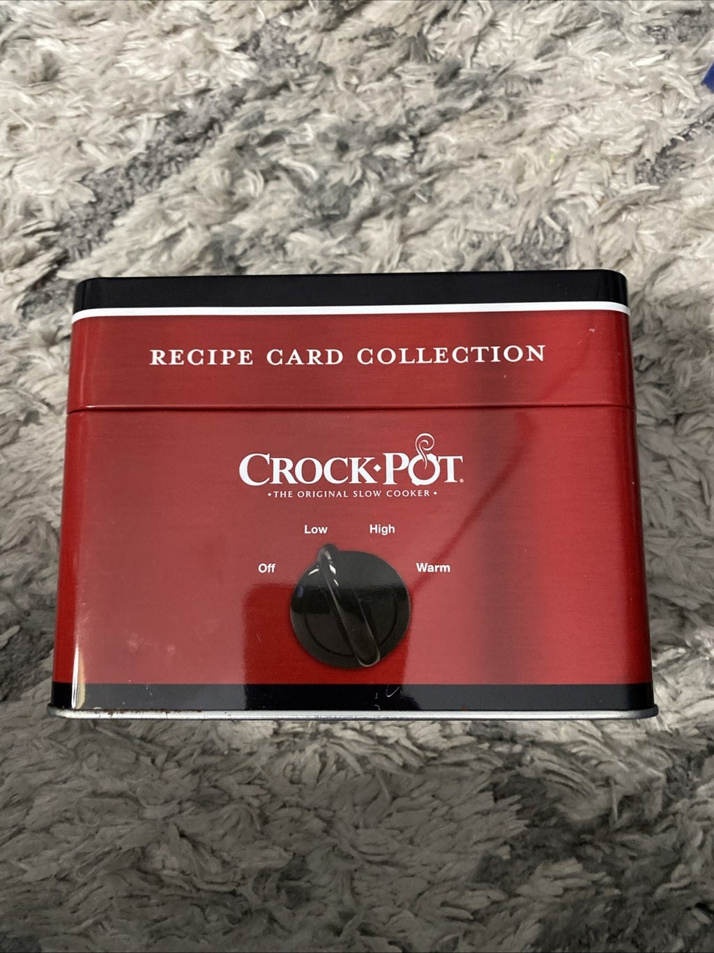Crock-Pot Recipe Card Collection Tin, * Light Tarnish On Bottom Rim 6.5"x5"*Read