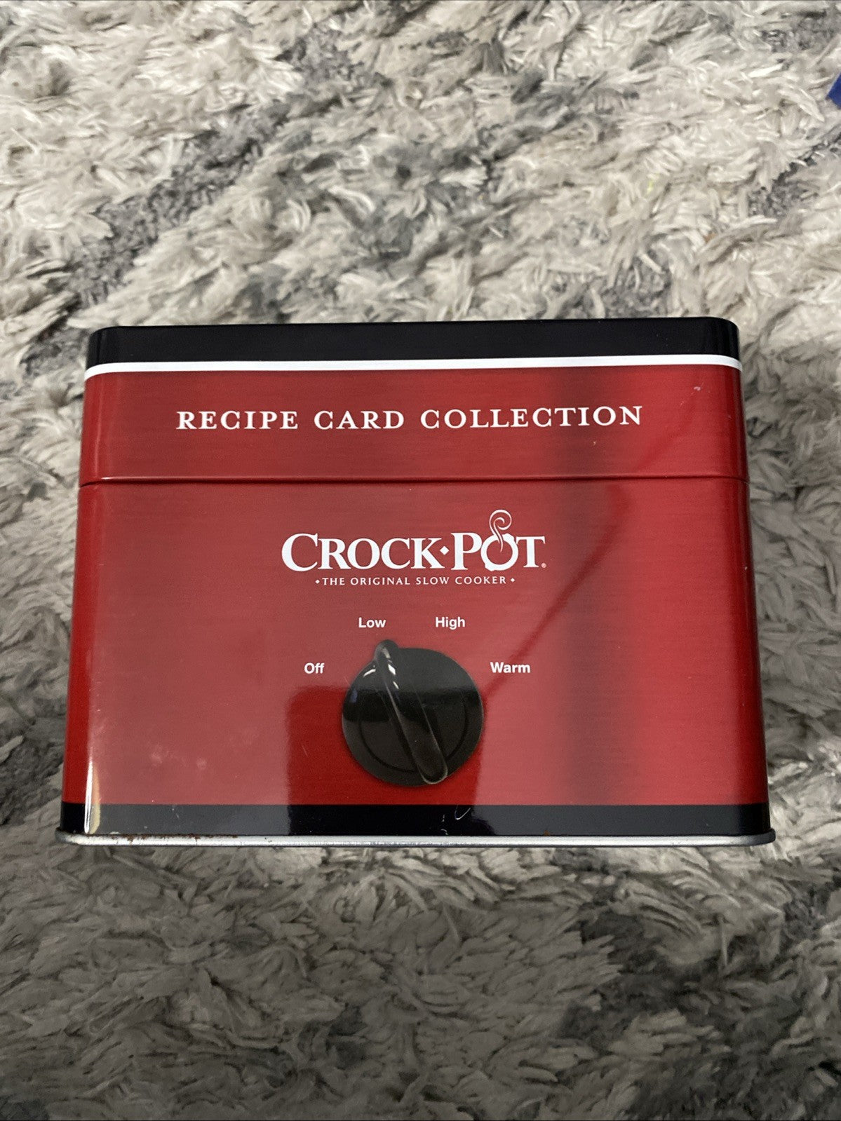 Crock-Pot Recipe Card Collection Tin, * Light Tarnish On Bottom Rim 6.5"x5"*Read