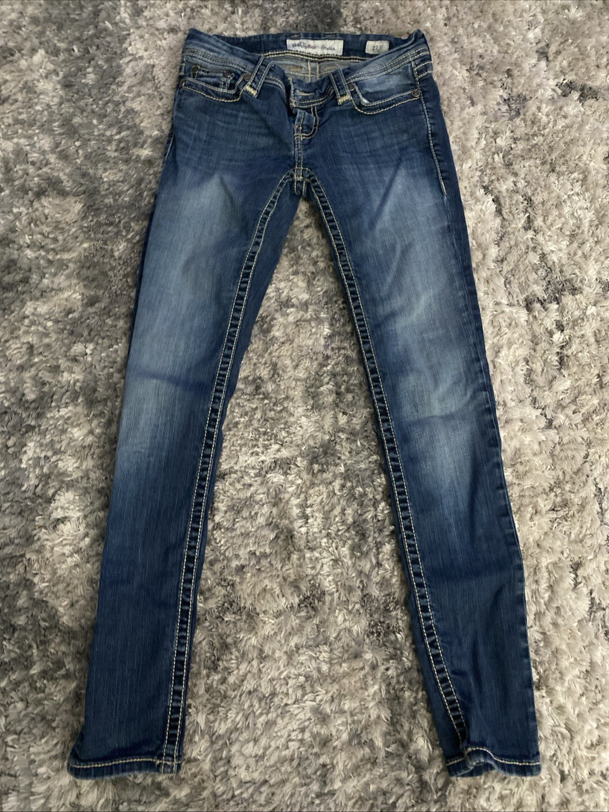 BKE Denim Jeans Women's 27R STELLA Low Rise Skinny Blue Medium Wash (27x31.5)