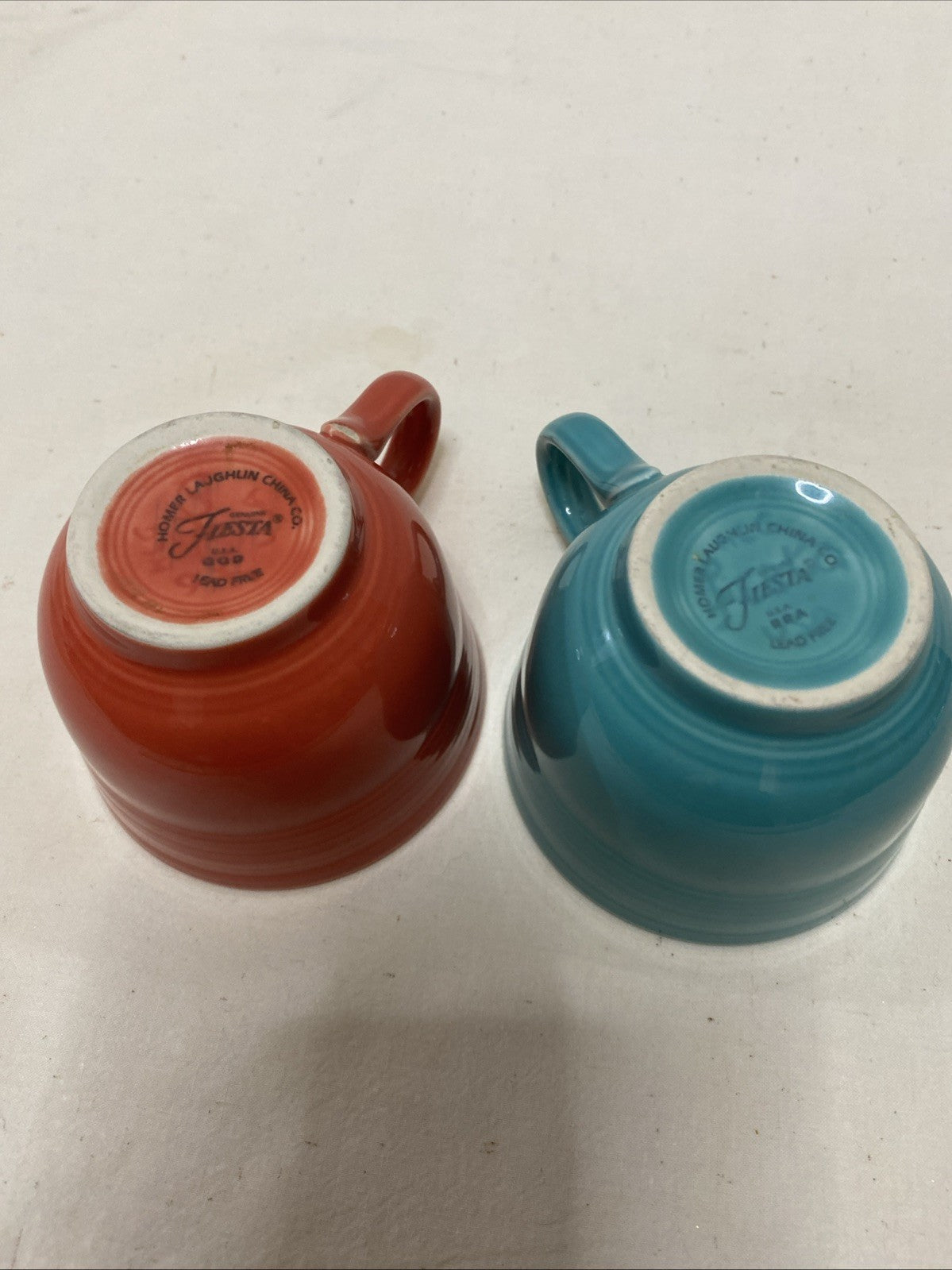 Fiesta Art Deco Teal, Orange Coffee Tea Cup 7.75 oz Durable Fiestaware
