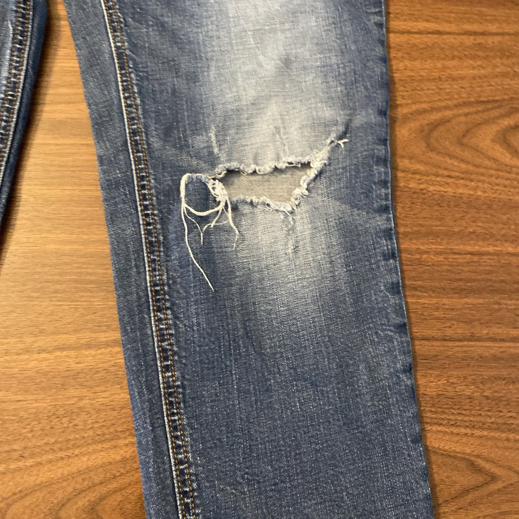 Old Navy Boyfriend Skinny Blue Jeans Women’s Sz 4 Distressed 