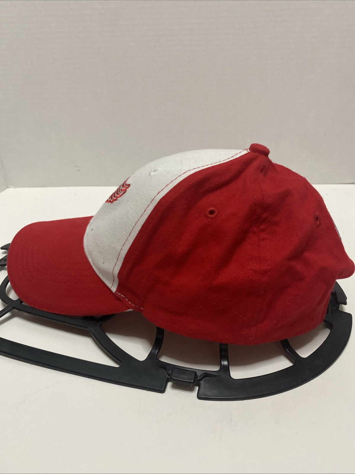 Detroit Red Wings Hat Cap Red White Mens Strap Back NHL Hockey Miller Lite Beer