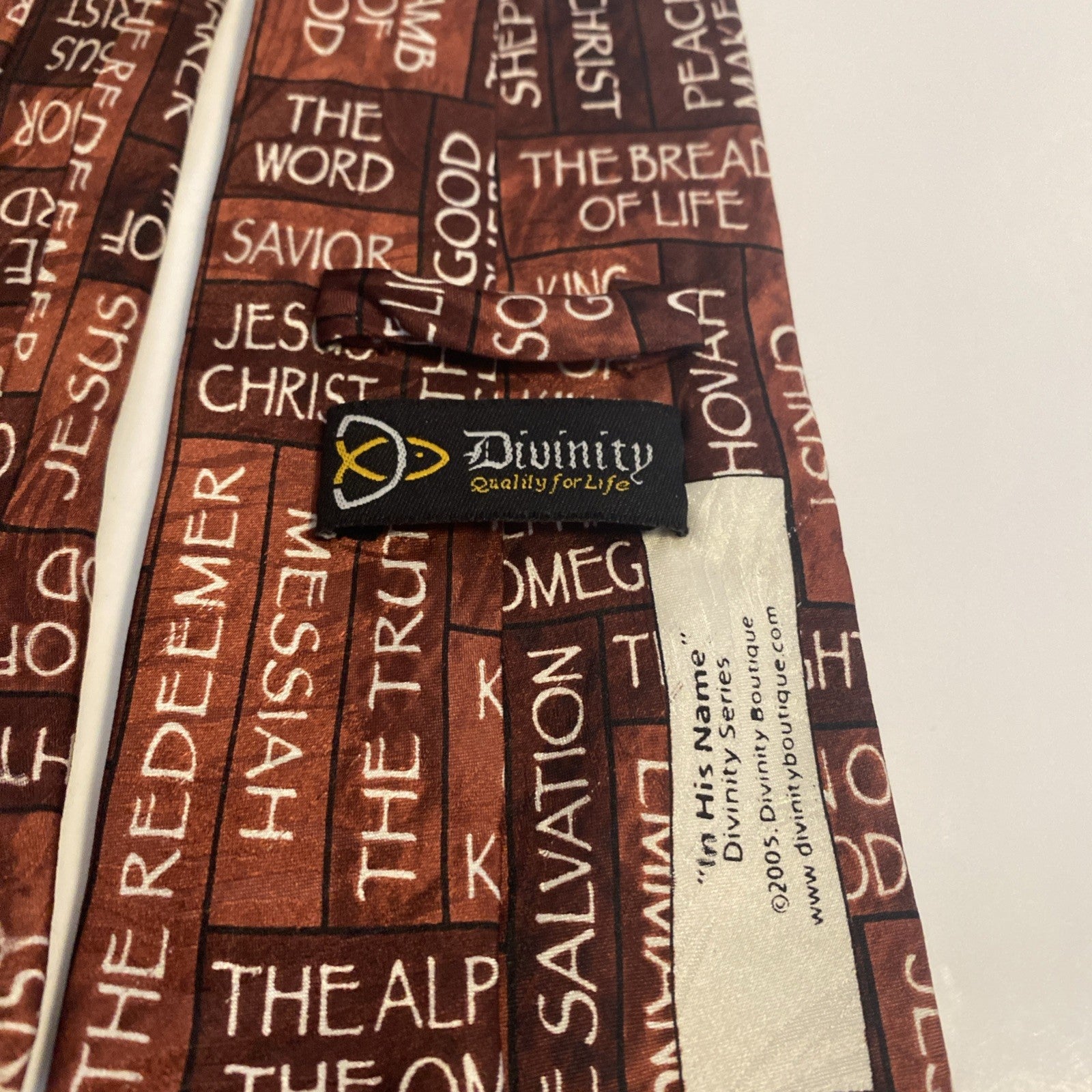 Divinity Series 2005 Christian Silk  Necktie “In His Name” Men’s Tie