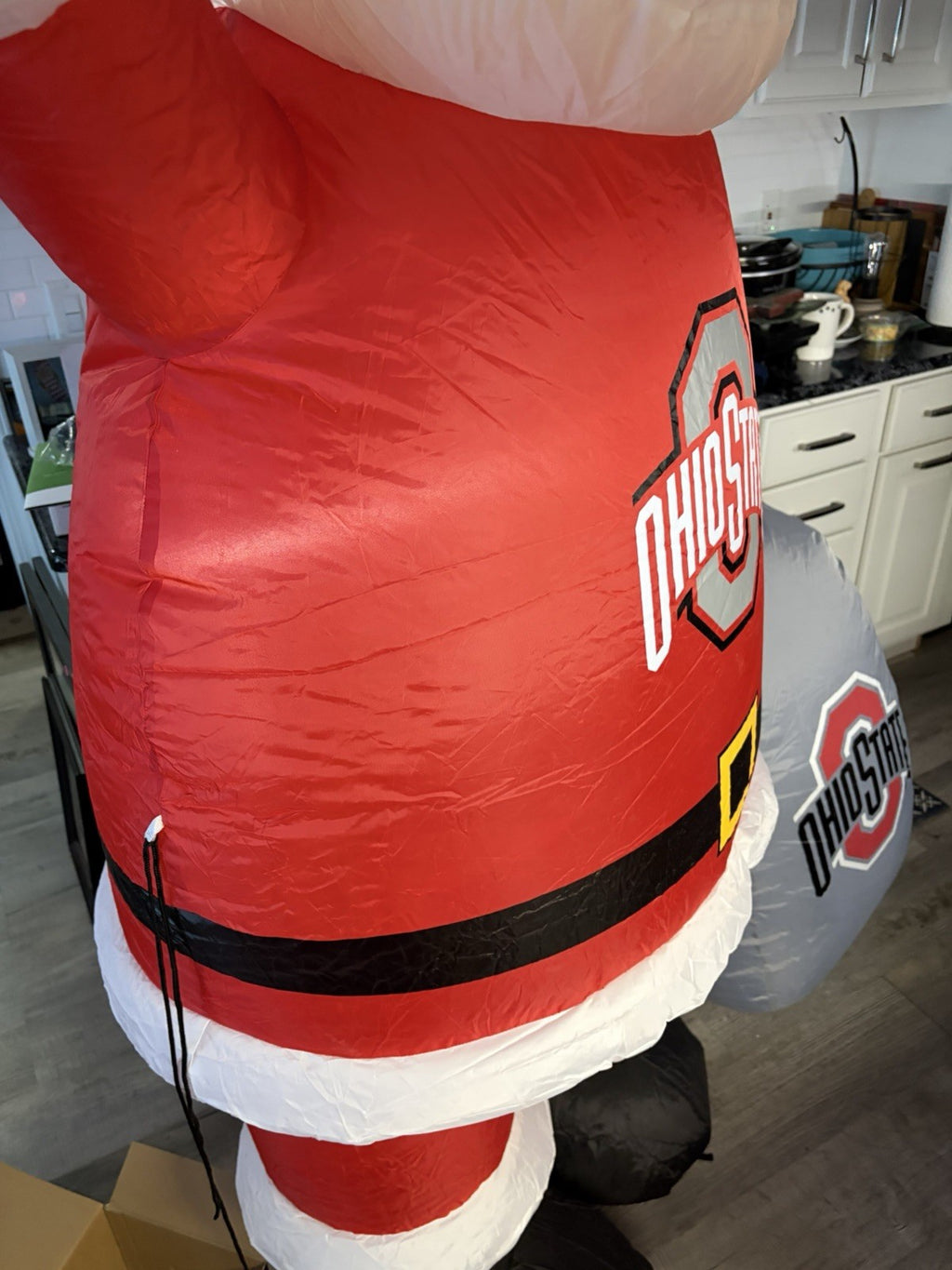 7' Air Blown LED Inflatable NCAA Ohio State University Buckeyes Santa Claus