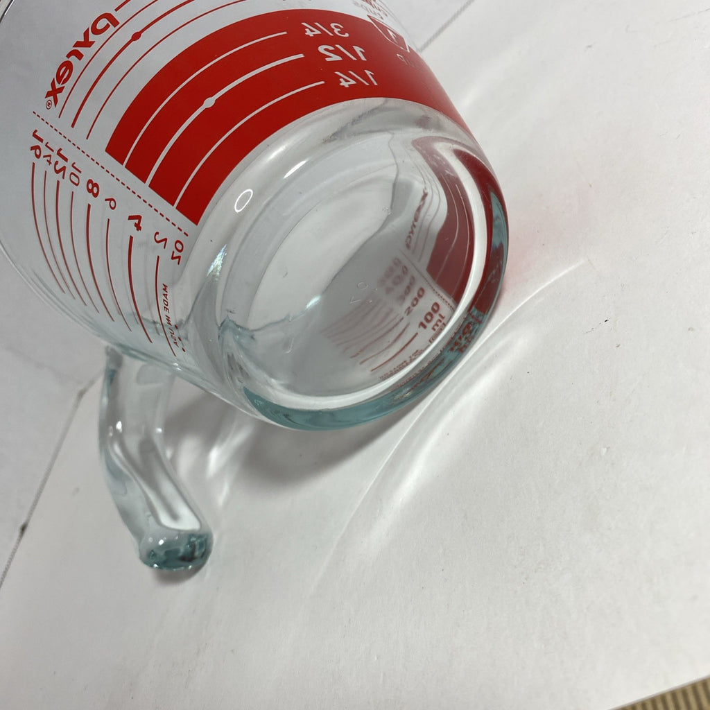 Vintage Pyrex Reverse Read 2 Cup 16 Oz Glass Measuring Cup Red Letters
