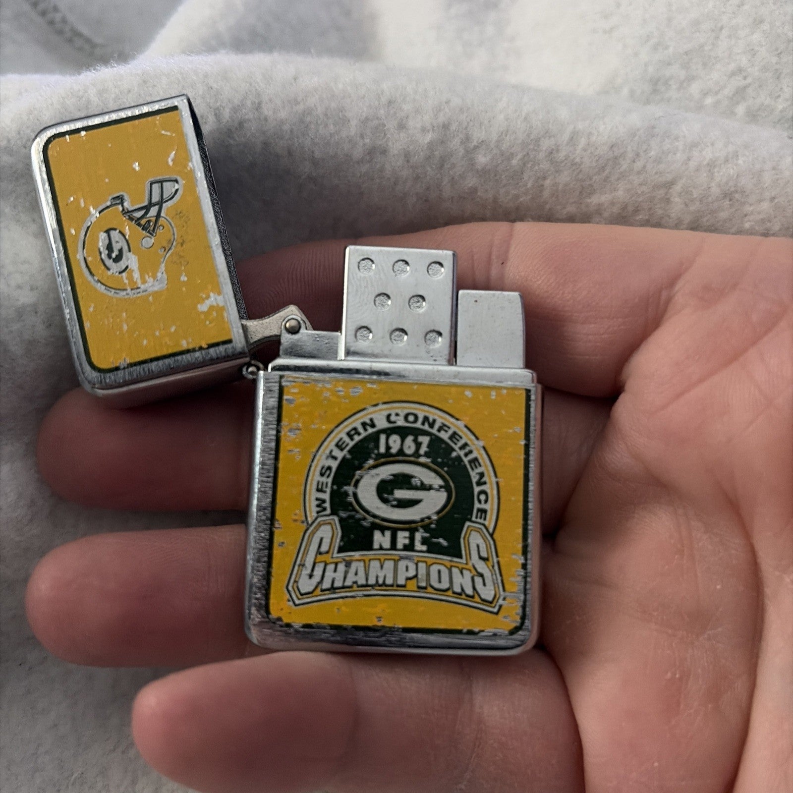 Zippo Lighter Nfl Green Bay Packers 1967 Western Conference Champion Used