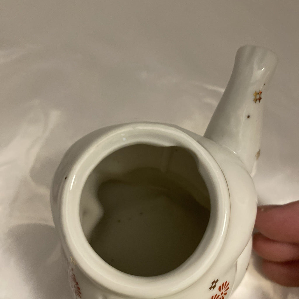  Lucky Cat Teapot or Creamer Hand Painted Ceramic Chinese VTG