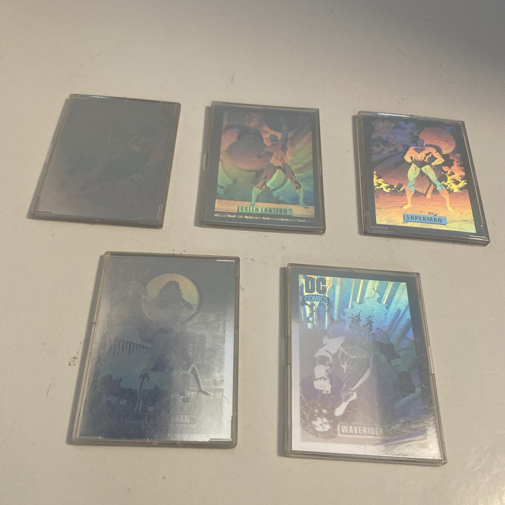 1992 SERIES I DC HOLOGRAM LOT Superman, Green Lantern Lobo wonder woman wave rid