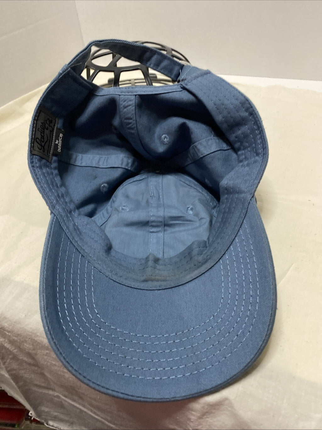 Back The Blue Denim Strapback Hat Ladies Fit
