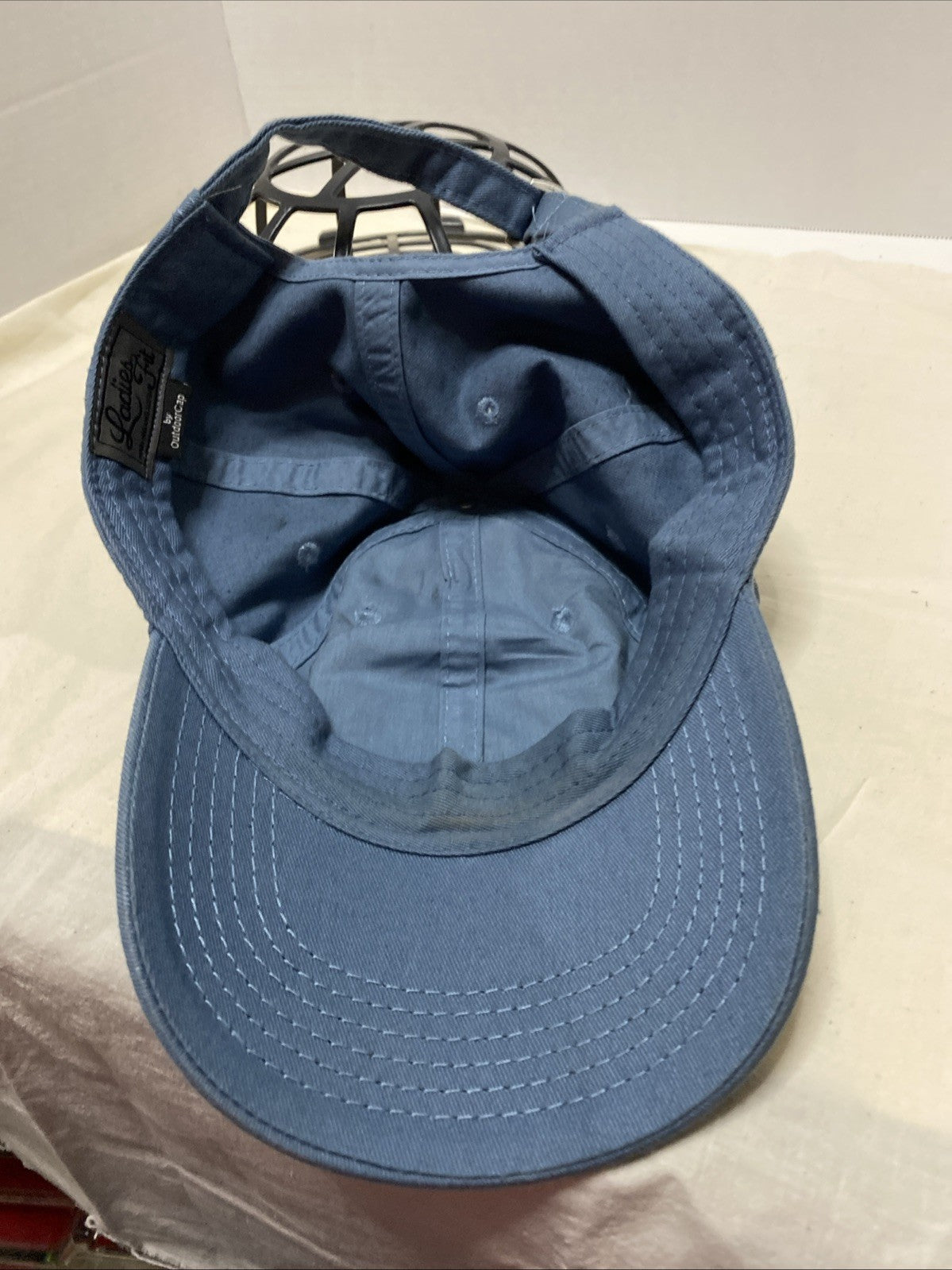 Back The Blue Denim Strapback Hat Ladies Fit