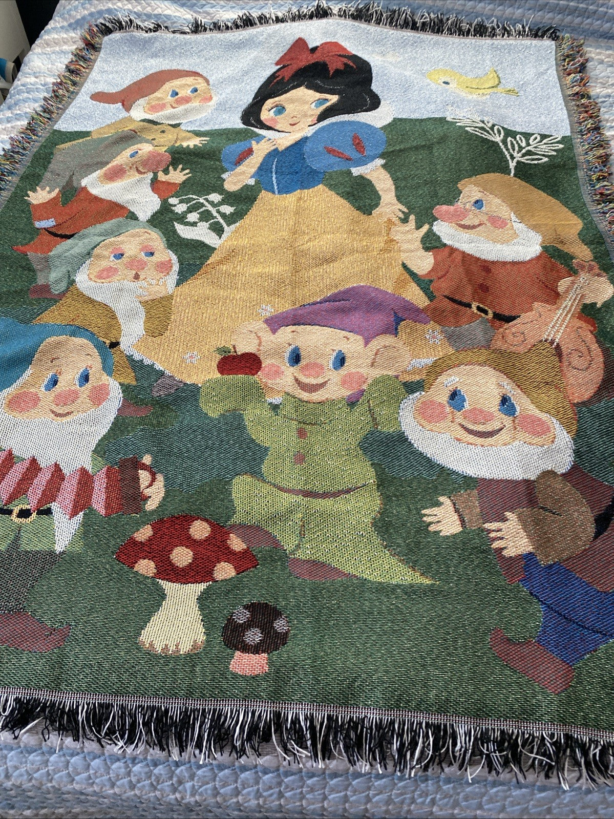 Disney Snow White And The Seven Dwarfs Illustration Tapestry Throw Blanket