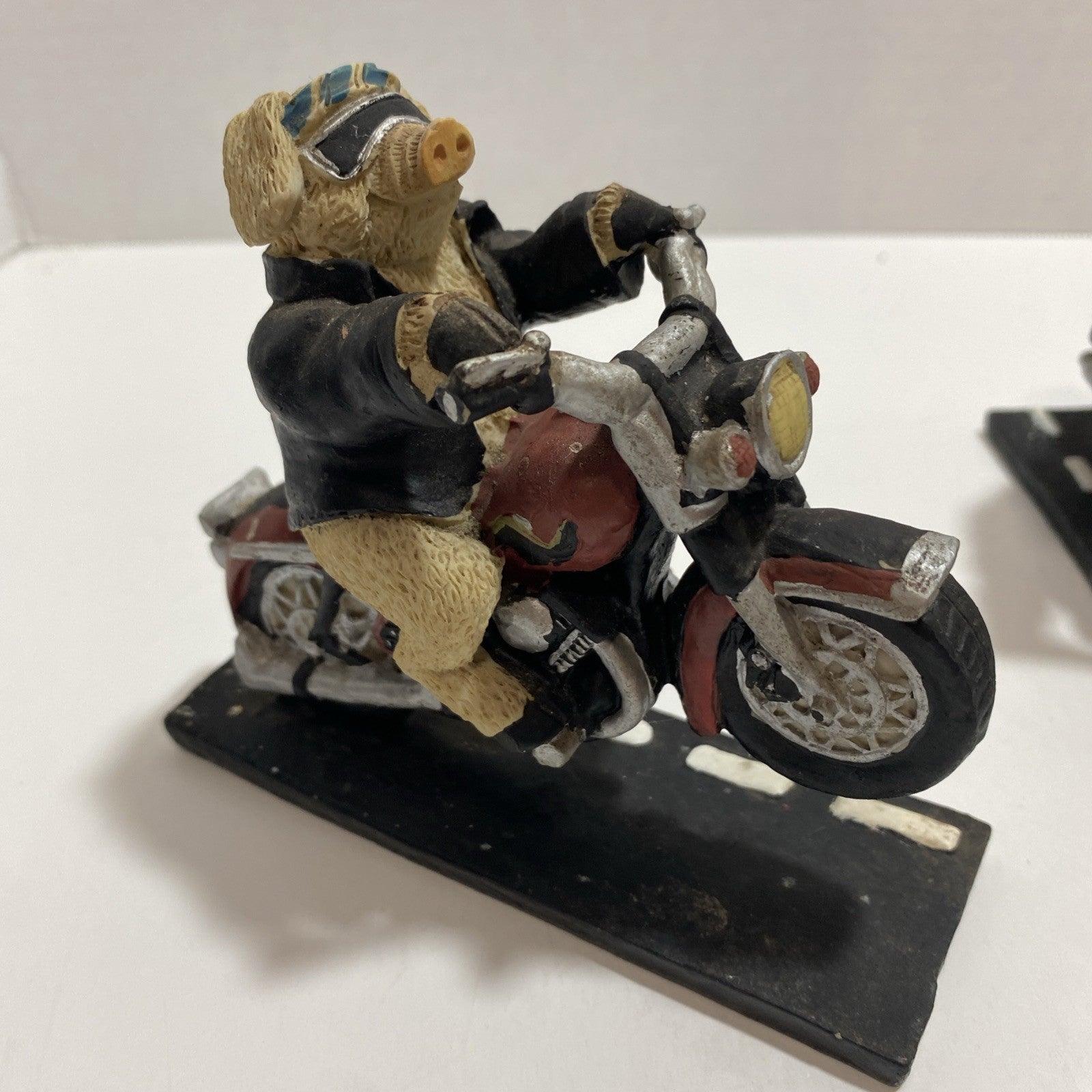 Lot of 2 Young’s Hog/Pig on A Motorcycle Figurine Statue Harley Davidson