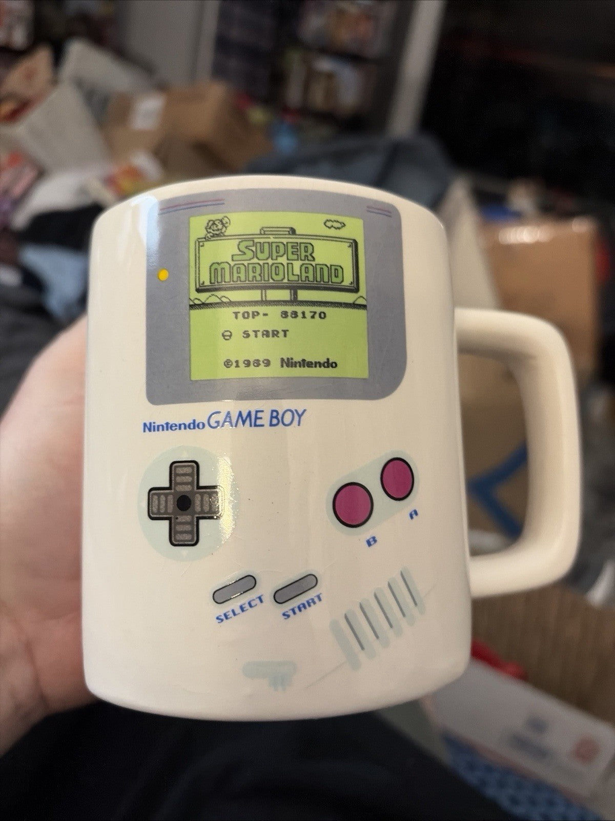 Super Mario GAMEBOY Mug Coffee Tea Cup Pencil/Snack Holder Nintendo Video Game