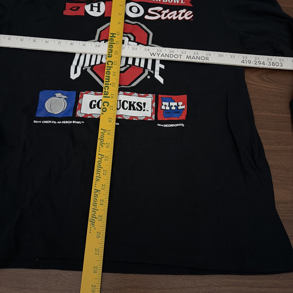 Nike 2022 Ohio State Buckeyes Peach Bowl Long Sleeve Shirt Men XL Black Football