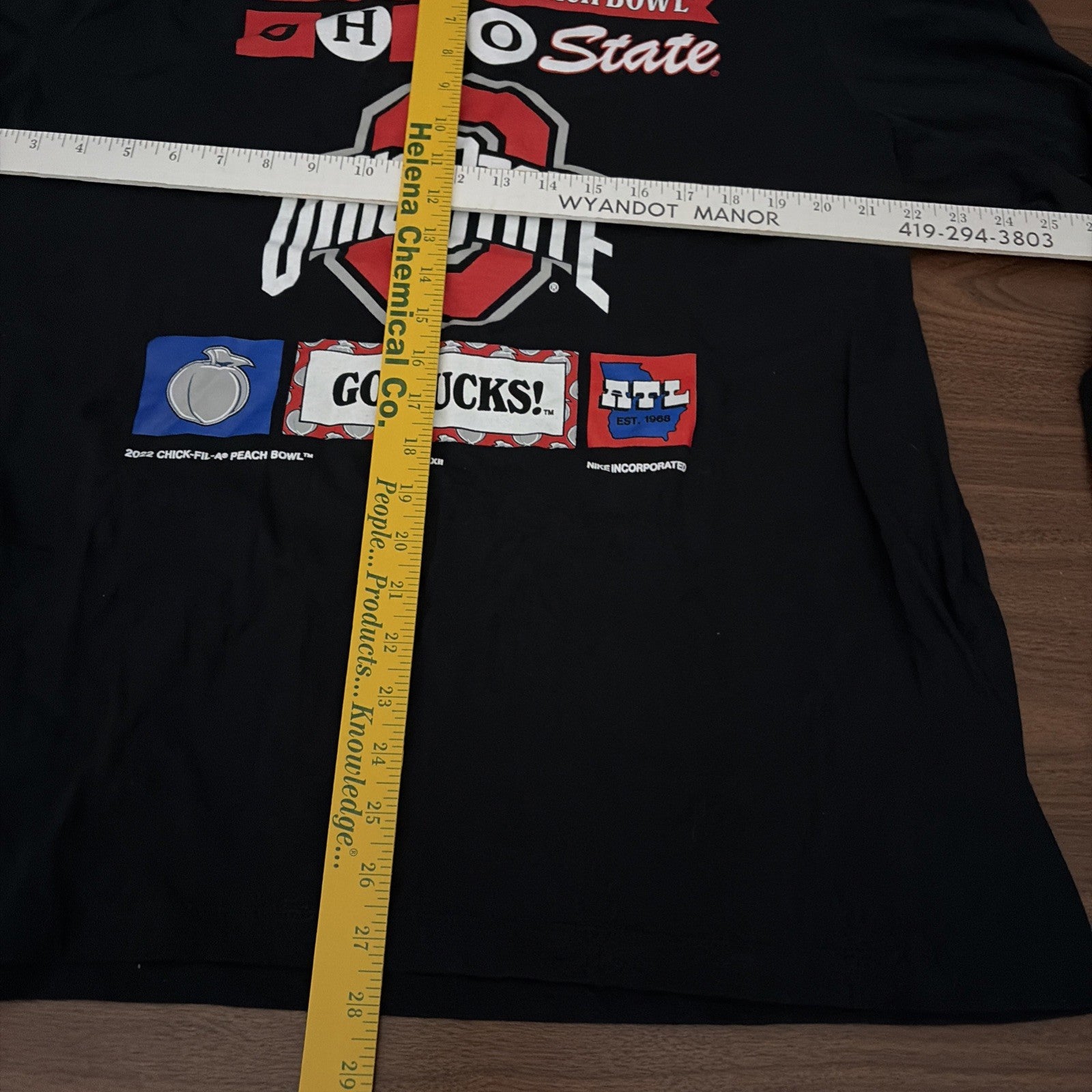 Nike 2022 Ohio State Buckeyes Peach Bowl Long Sleeve Shirt Men XL Black Football