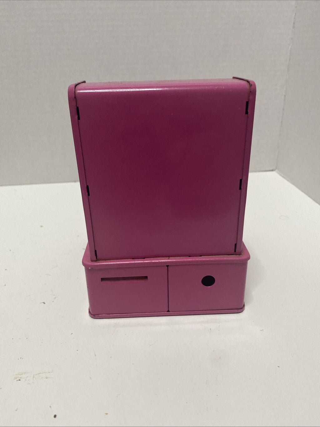 Vintage~Uncle Sam~Pink Metal Cash Register Coin Bank~Counts Money/Locks~Works