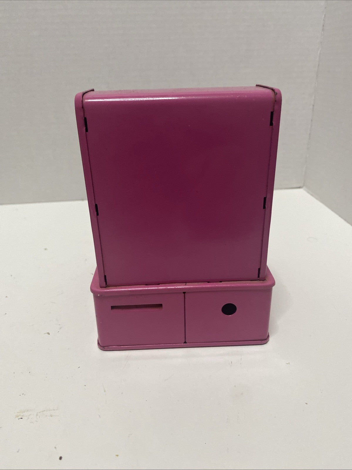 Vintage~Uncle Sam~Pink Metal Cash Register Coin Bank~Counts Money/Locks~Works
