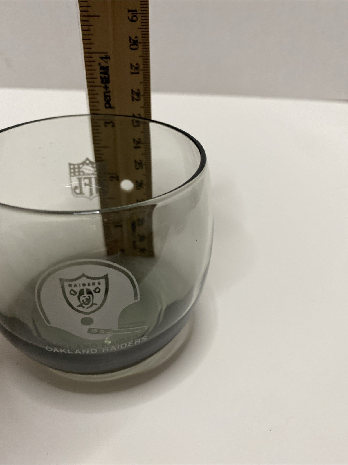 OAKLAND RAIDERS VINTAGE 70's Smoked Roly Poly Glass - MINT Shape