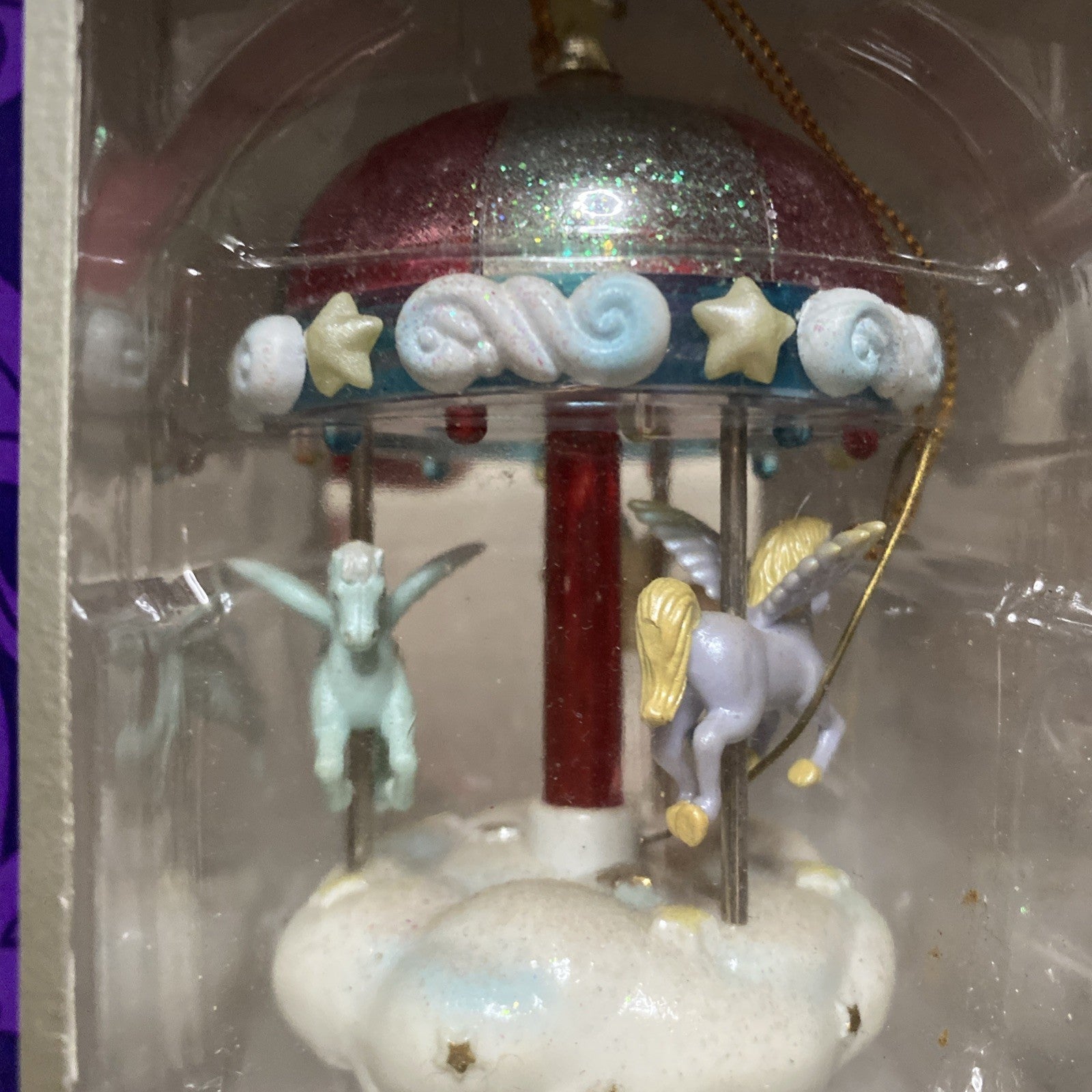 Vintage 1996 Matrix Industries Limited Round Carousel Horses Christmas