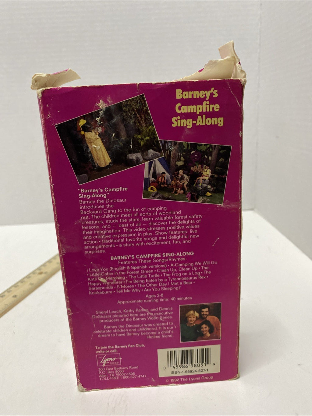 Barney’s Campfire Sing-Along VHS 1990 Release Tested Works Paper Label