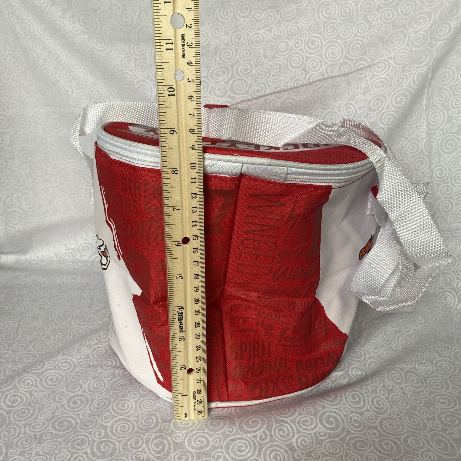 HOCKEYTOWN LITTLE CAESARS DETROIT RED WINGS INSULATED COOLER CARRY BAG ZIPPERED