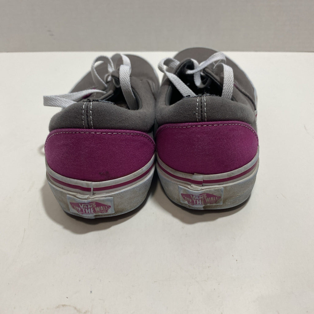 Pink And Grey Low Top Athletic Vans. Men 6 Women 7.5