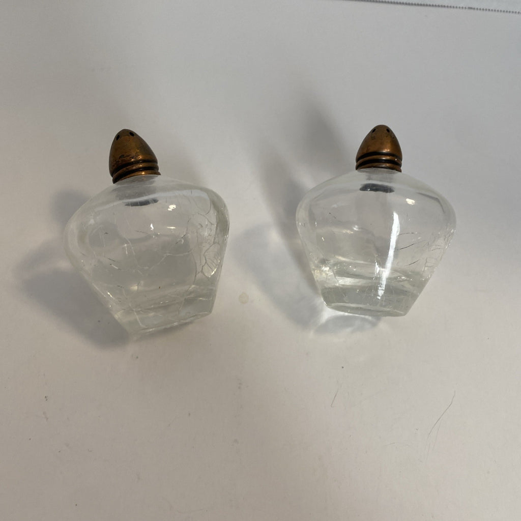 Vintage Irice Glass Salt & Pepper Shakers Approx. 2.5" Inches Height