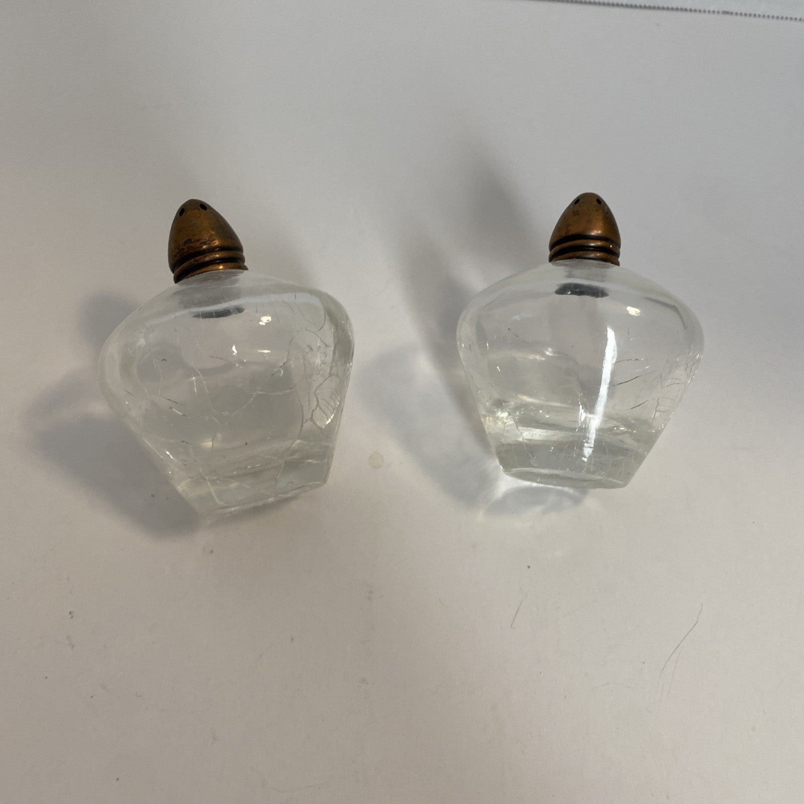 Vintage Irice Glass Salt & Pepper Shakers Approx. 2.5" Inches Height