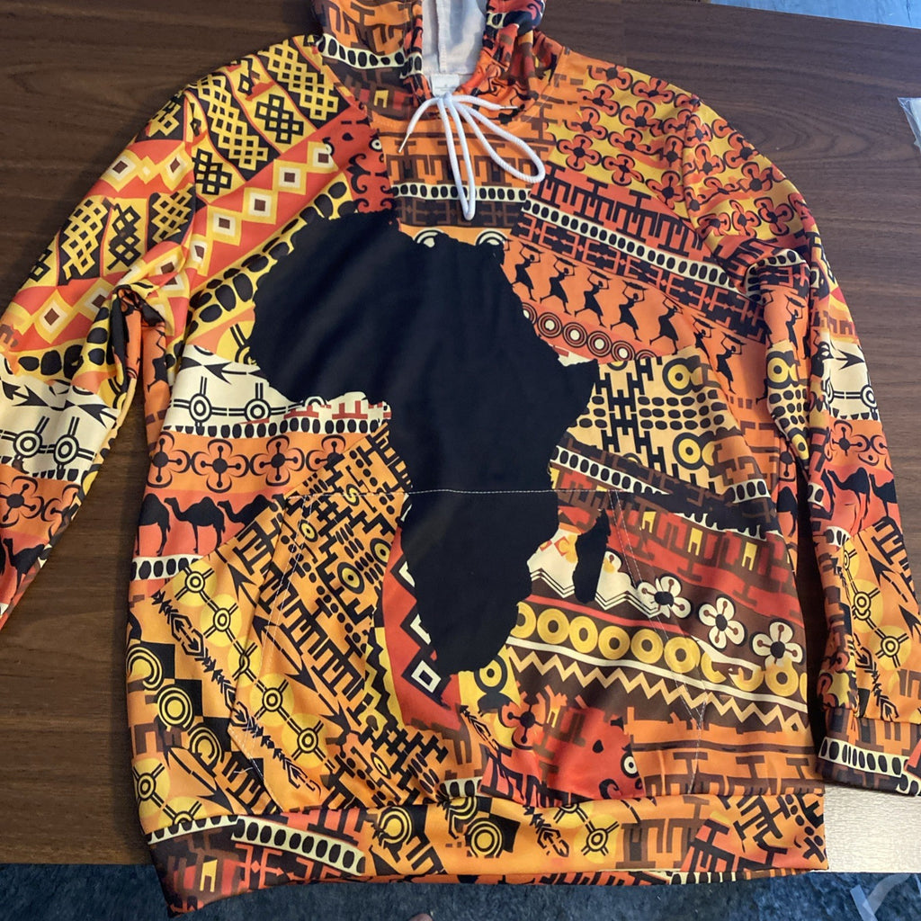 Vintage Men’s hoodie size medium Africa African print African hoodie