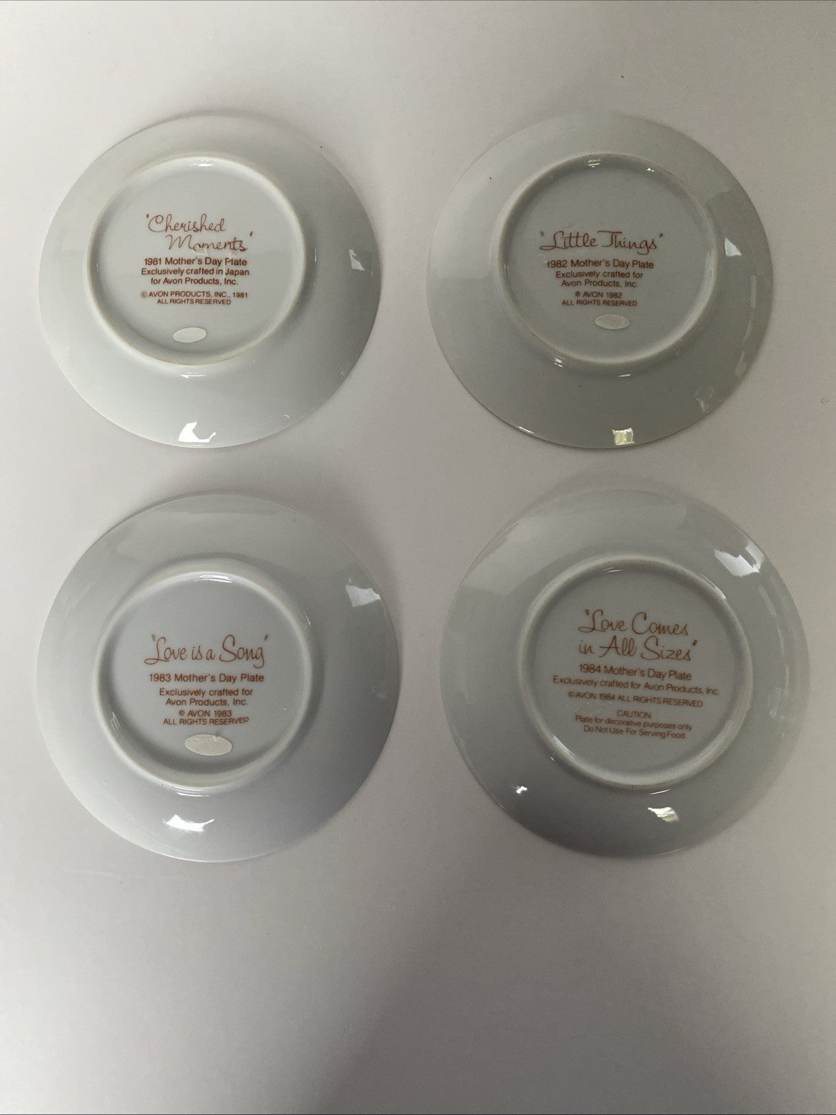 1981-84 Avon Mothers Day Collector Plates 5” Vintage