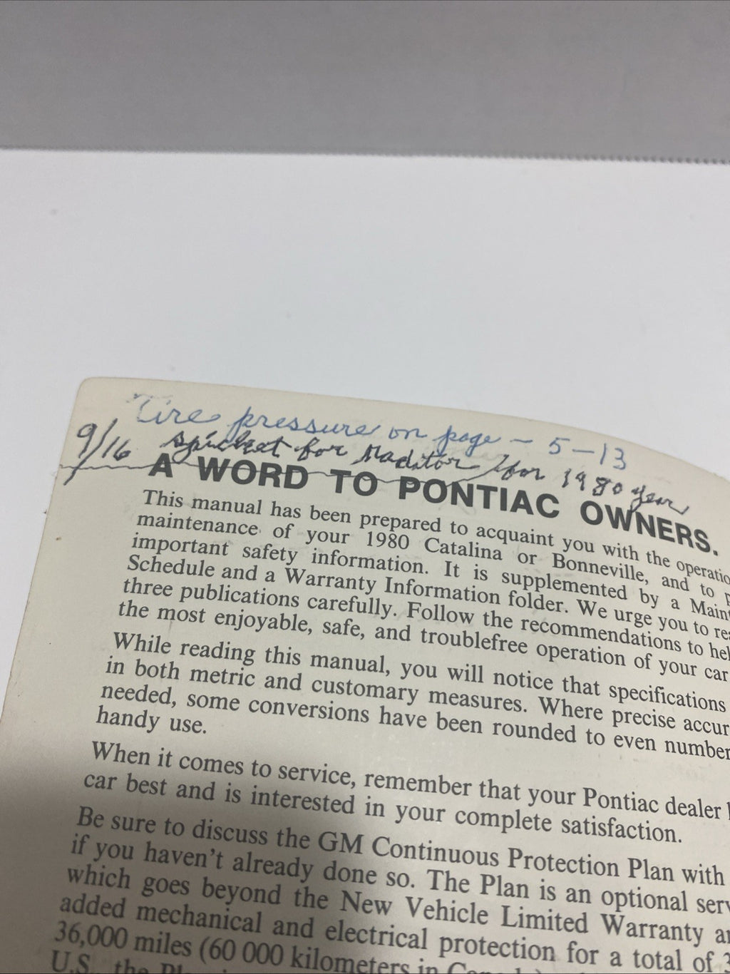 PONTIAC   1980 Owners Manual