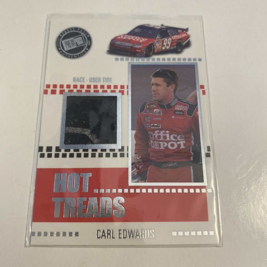 Carl Edwards Press Pass VIP Hot Threads Race-Used Tire 2008 Card #HT 6/8