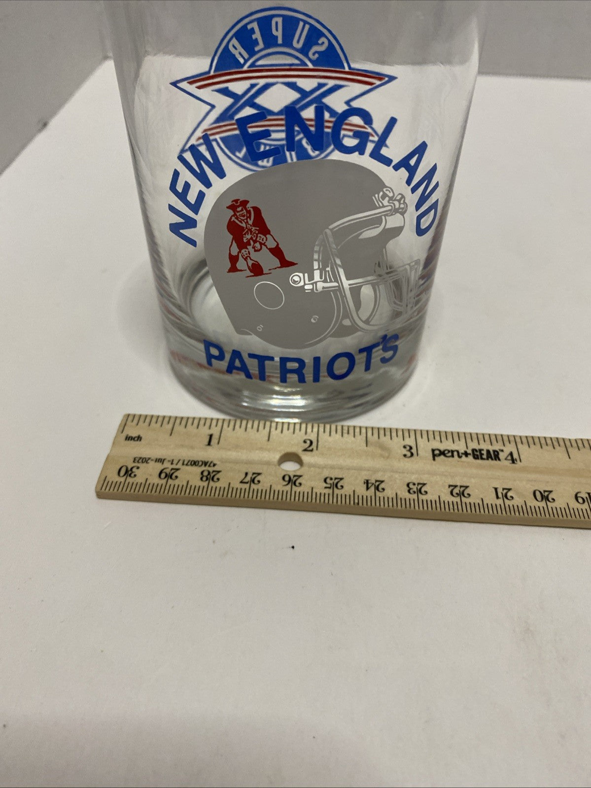 Vintage 1986 New England Patriots Super Bowl XX Champions Glass / Cup