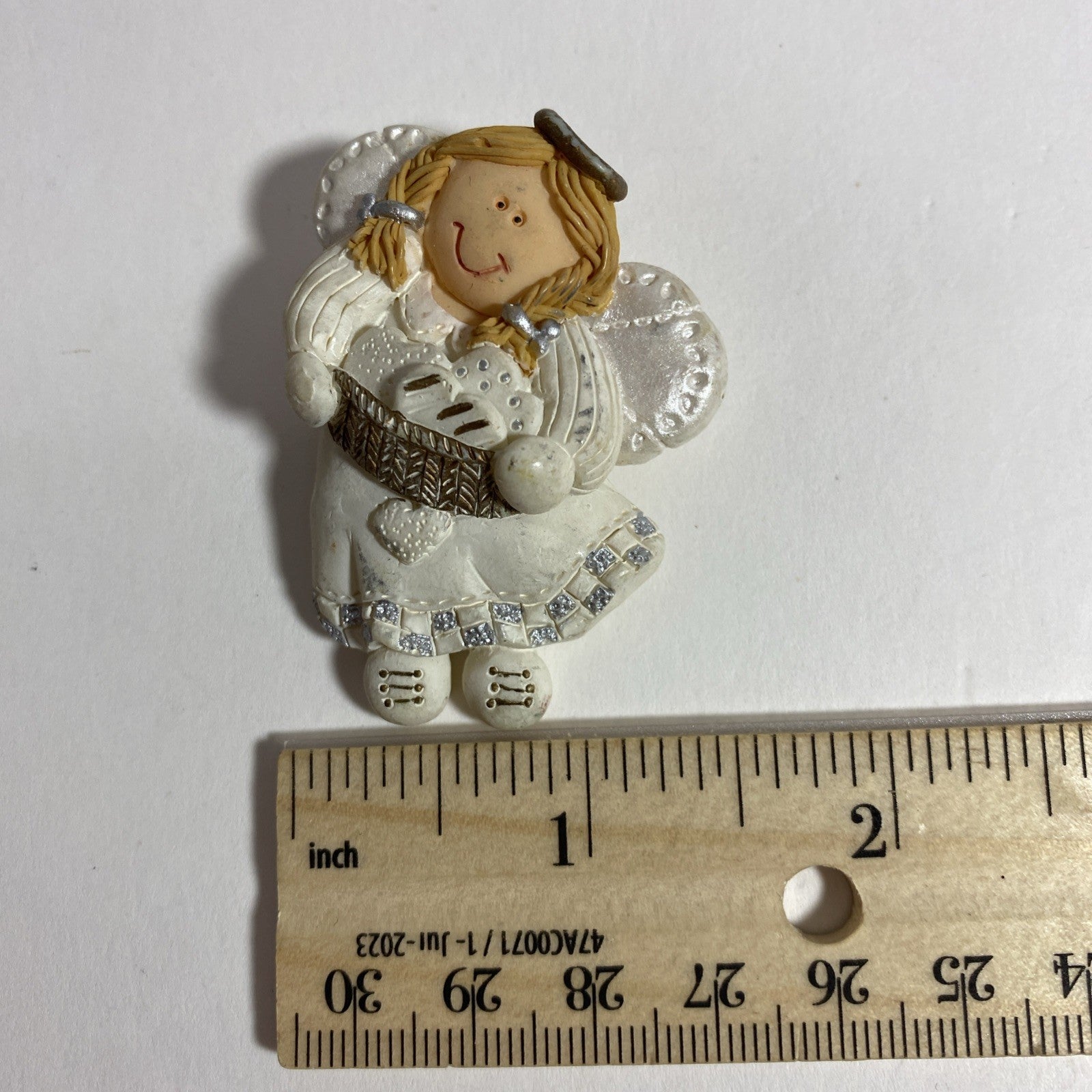 Vintage Brooch / Pin - Large Cartoon Like Angel