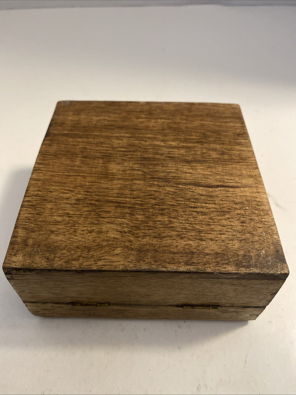 Vintage Hand Crafted Wooden Keepsake Box 5” x 5” x 2.25”