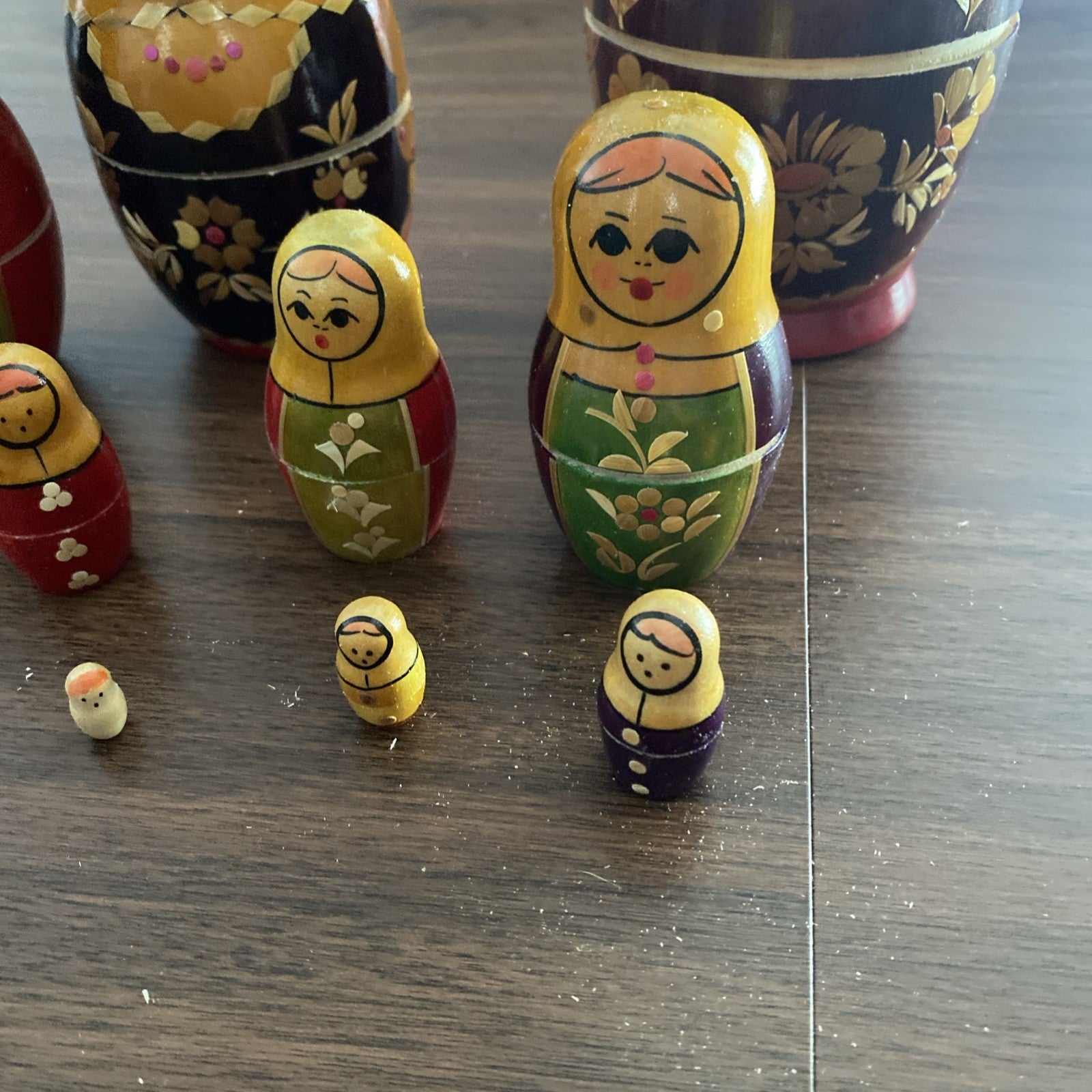 Antique Vintage Russian Nesting Dolls Set Of 9