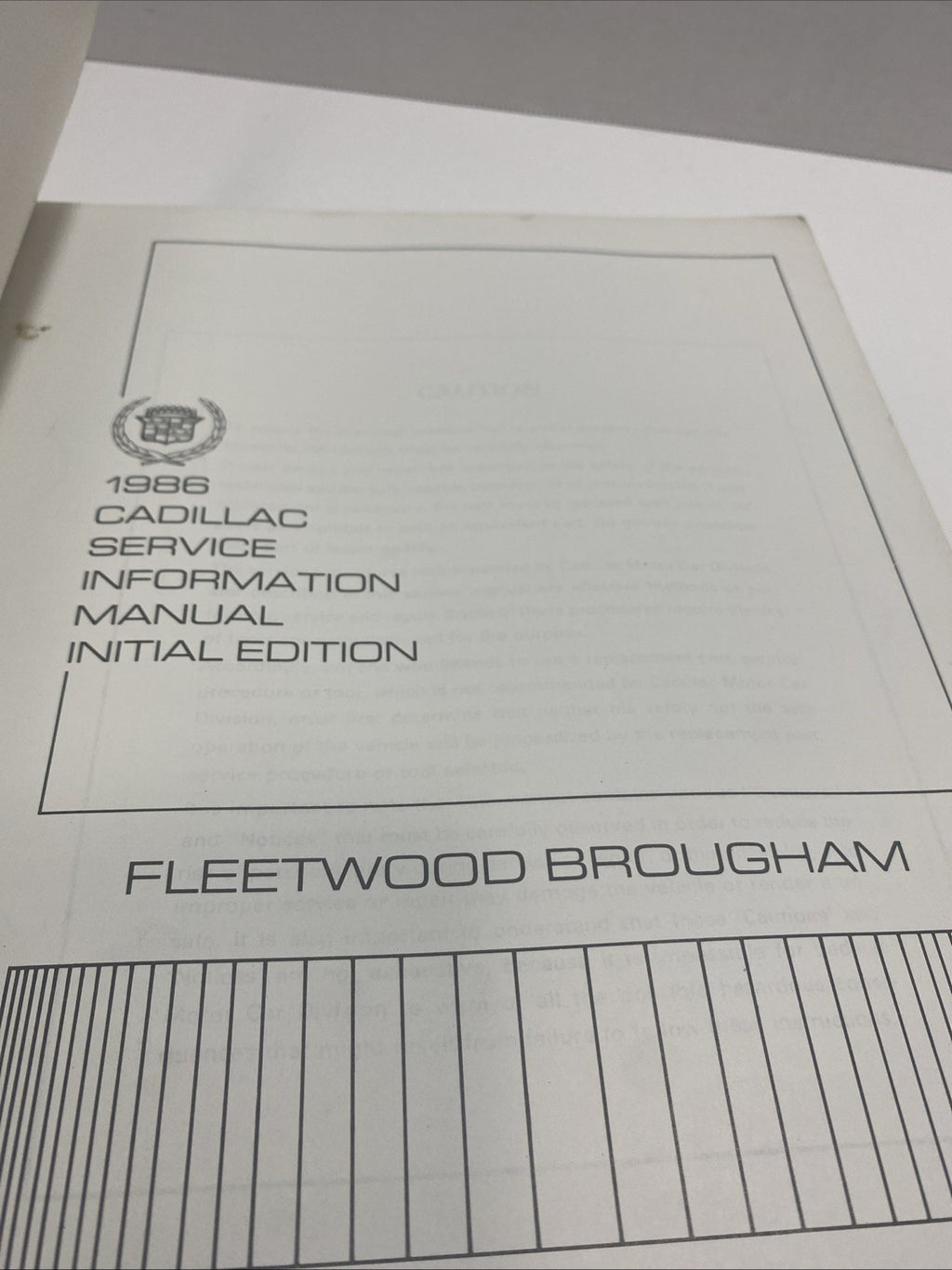 1986 Cadillac Service Shop Manual Original Fleetwood Brougham