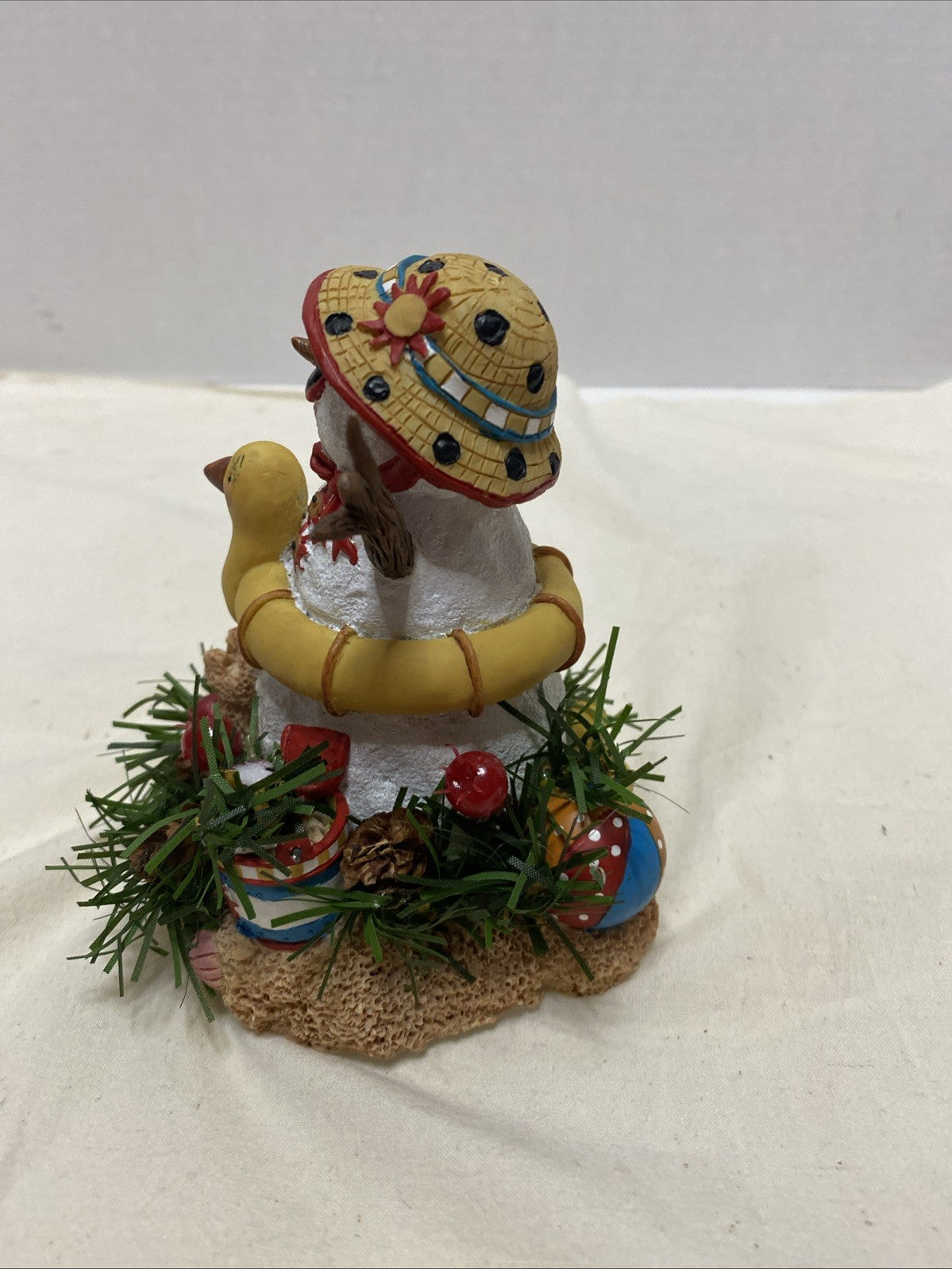 Simson 12 Month Snowman "August" Resin Simson Giftware Decor Musical Figurine