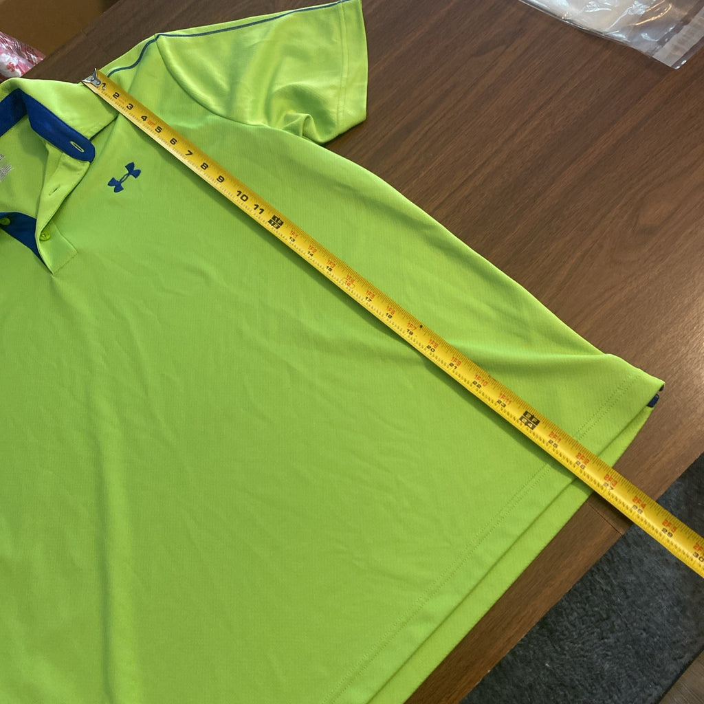 Under Armour heat gear size large men’s polo short sleeve shirt lime green